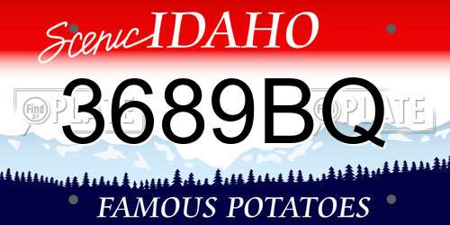 3689BQ Idaho License Plate