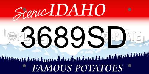 3689SD Idaho License Plate