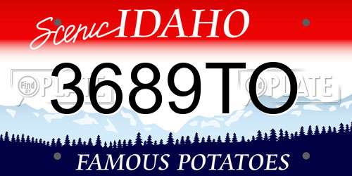 3689TO Idaho License Plate