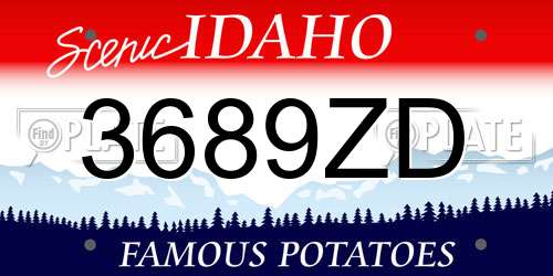 3689ZD Idaho License Plate