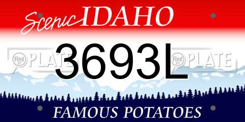 3693L Idaho License Plate