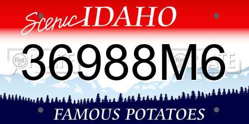 36988M6 Idaho License Plate