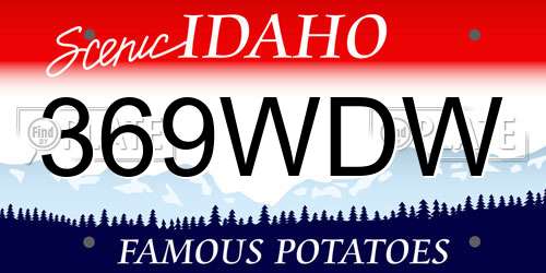 369WDW Idaho License Plate