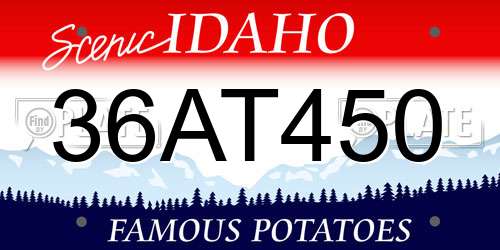 36AT450 Idaho License Plate
