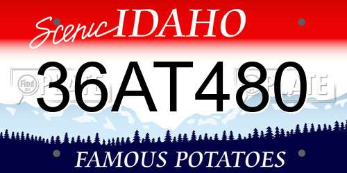 36AT480 Idaho License Plate