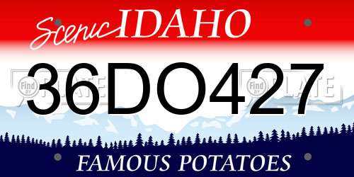 36DO427 Idaho License Plate