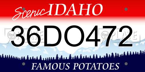 36DO472 Idaho License Plate