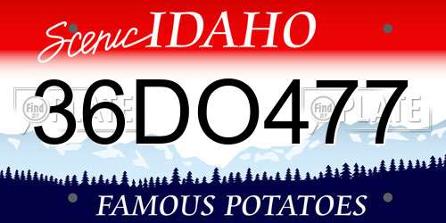 36DO477 Idaho License Plate
