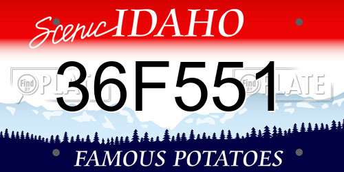36F551 Idaho License Plate