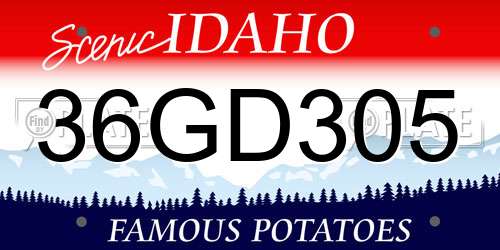 36GD305 Idaho License Plate