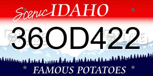 36OD422 Idaho License Plate