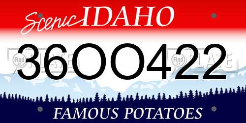 36OO422 Idaho License Plate