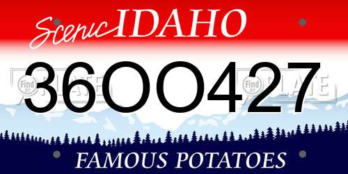 36OO427 Idaho License Plate
