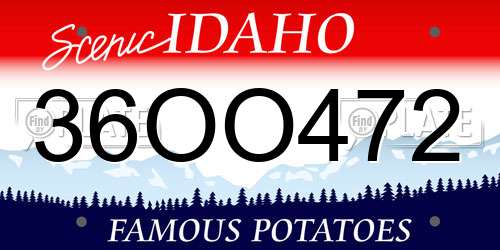 36OO472 Idaho License Plate