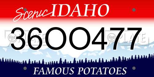 36OO477 Idaho License Plate