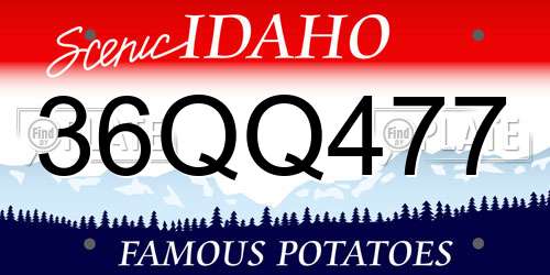 36QQ477 Idaho License Plate