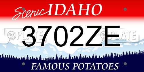 3702ZE Idaho License Plate