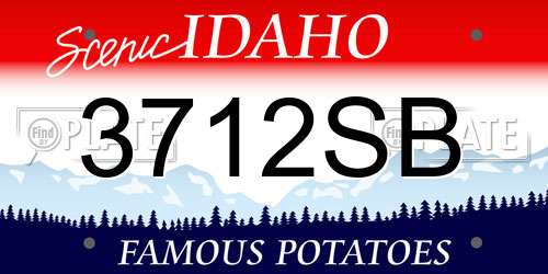 3712SB Idaho License Plate