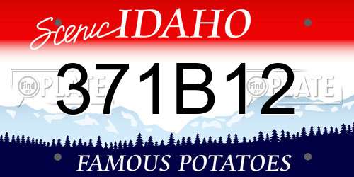 371B12 Idaho License Plate