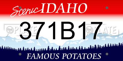 371B17 Idaho License Plate