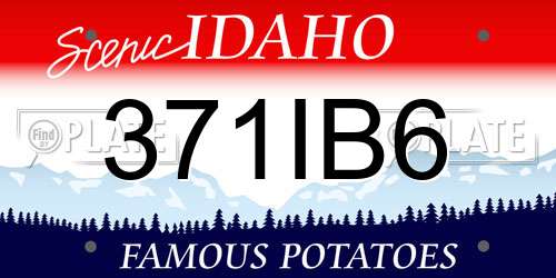 371IB6 Idaho License Plate
