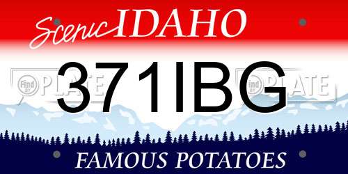 371IBG Idaho License Plate