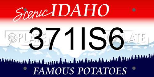 371IS6 Idaho License Plate