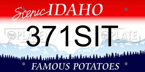 371SIT Idaho License Plate