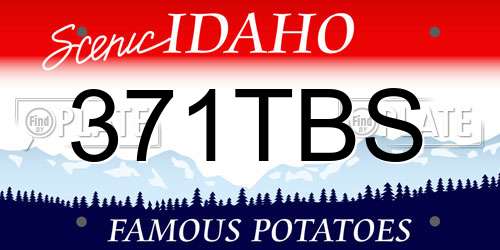 371TBS Idaho License Plate