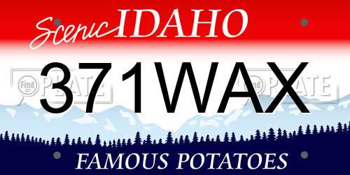 371WAX Idaho License Plate