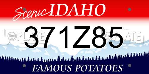 371Z85 Idaho License Plate