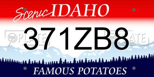 371ZB8 Idaho License Plate