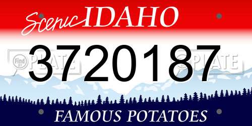 3720187 Idaho License Plate