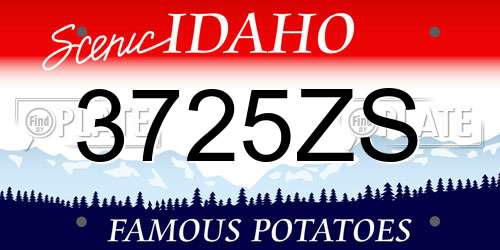 3725ZS Idaho License Plate