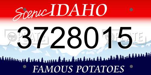 3728015 Idaho License Plate