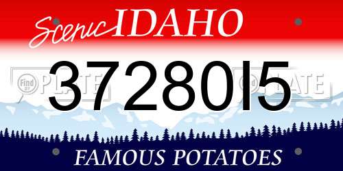 37280I5 Idaho License Plate