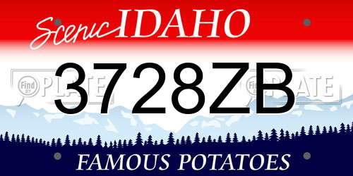 3728ZB Idaho License Plate