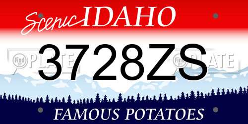 3728ZS Idaho License Plate