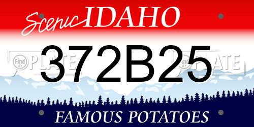 372B25 Idaho License Plate