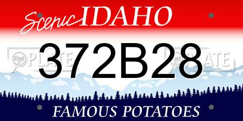 372B28 Idaho License Plate