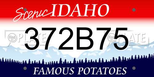 372B75 Idaho License Plate