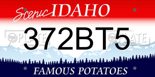 372BT5 Idaho License Plate