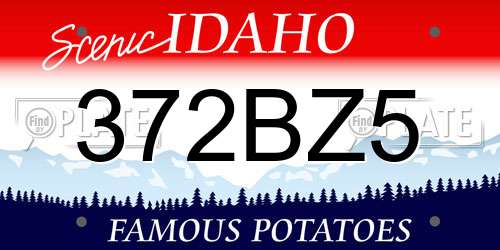 372BZ5 Idaho License Plate