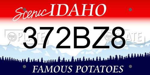 372BZ8 Idaho License Plate