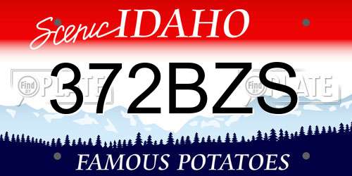 372BZS Idaho License Plate