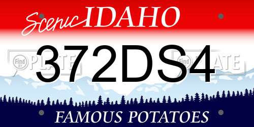 372DS4 Idaho License Plate