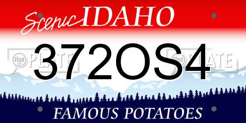 372OS4 Idaho License Plate