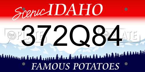 372Q84 Idaho License Plate