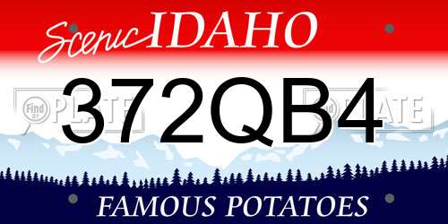 372QB4 Idaho License Plate
