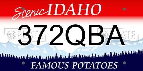 372QBA Idaho License Plate